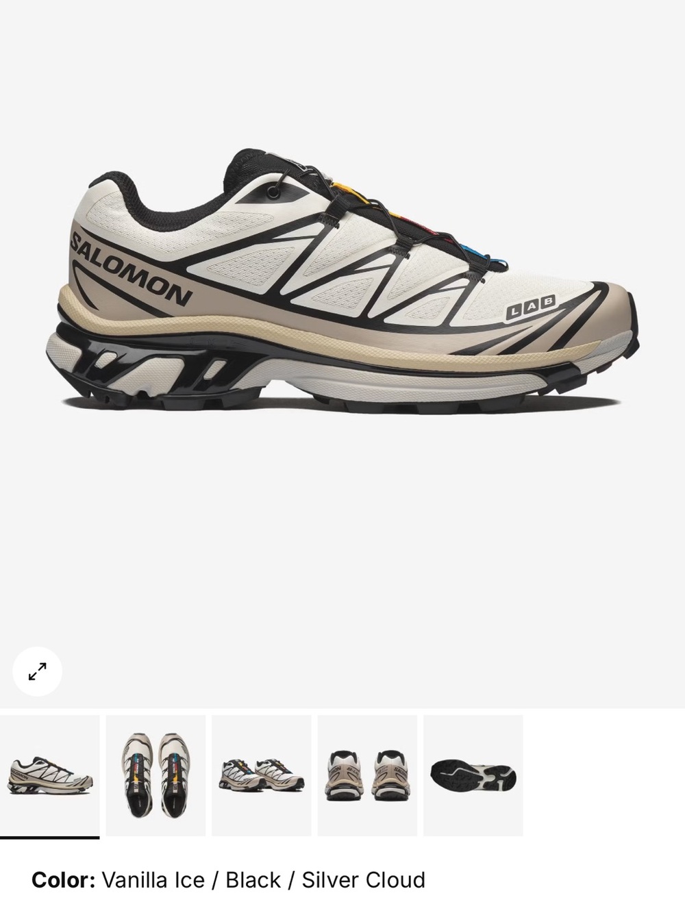 Salomon XT-6 in Vanilla Ice / Black / Silver Cloud